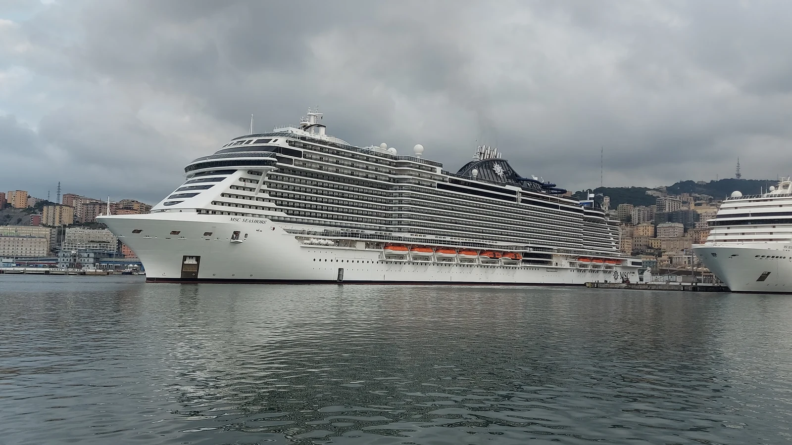 MSC Seashore cruise ship at sea