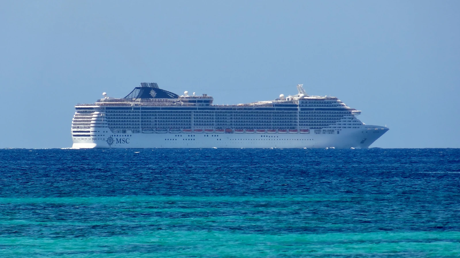 MSC Splendida cruise ship off Mallorca