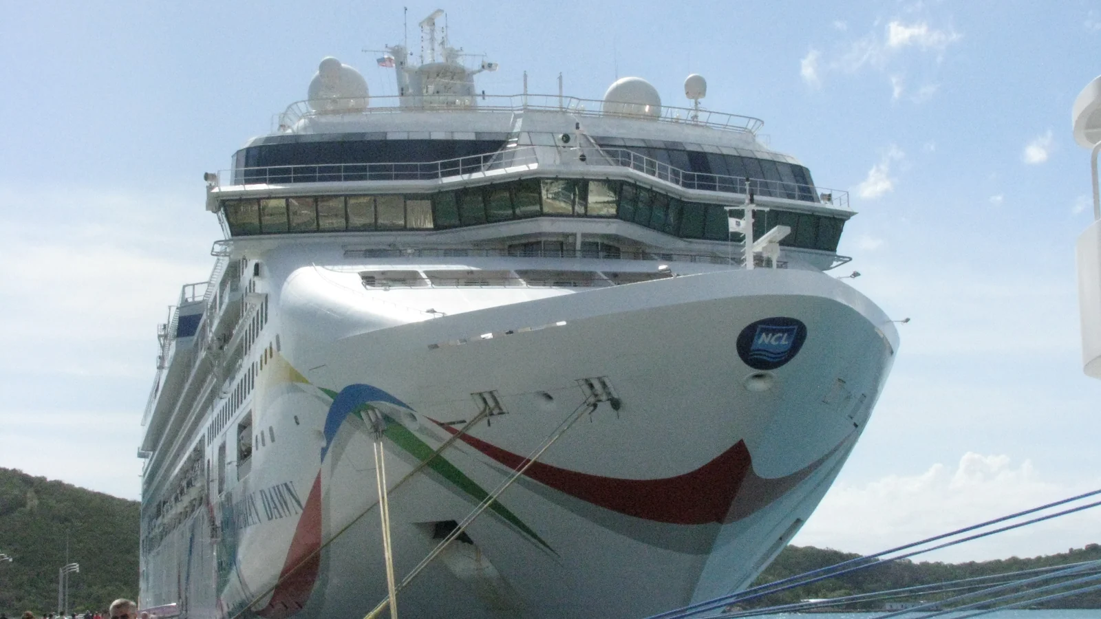 Norwegian Dawn cruise ship alongside in St Thomas