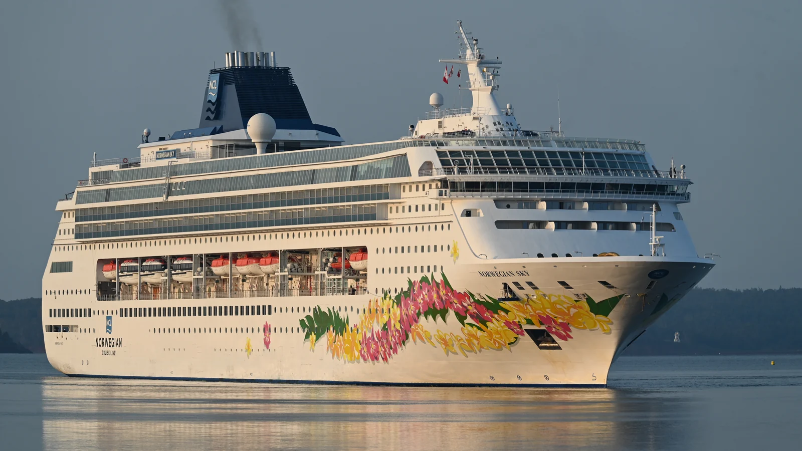 Norwegian Sky cruise ship approaching Charlottetown