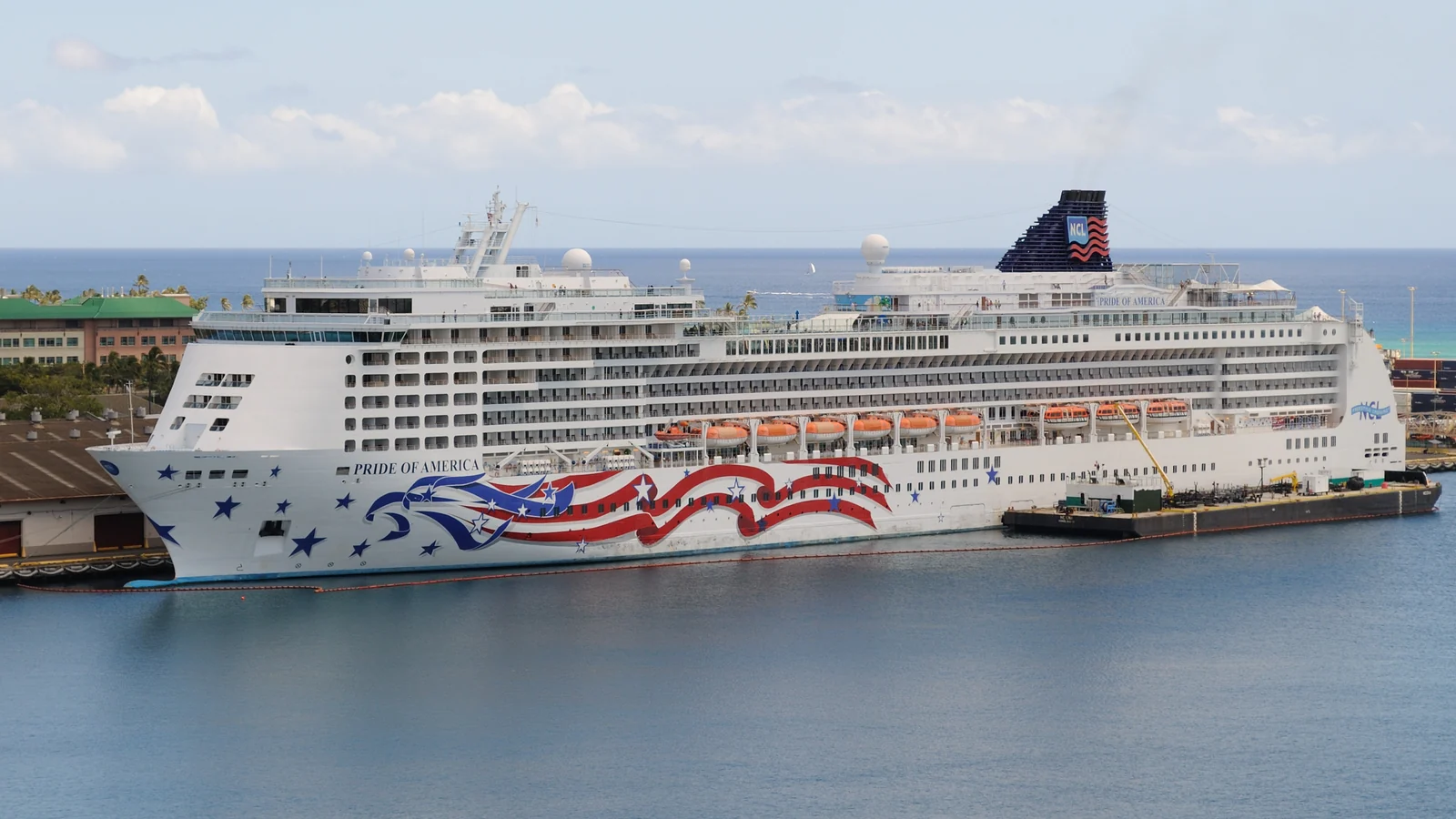 Pride of America cruise ship alongside in Honolulu
