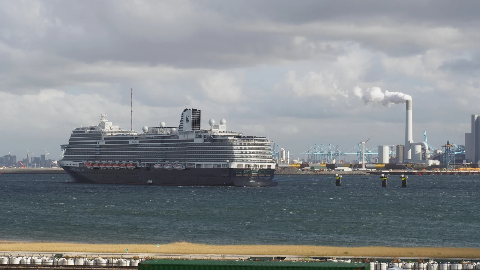 Rotterdam Holland America cruise ship in the port of Rotterdam