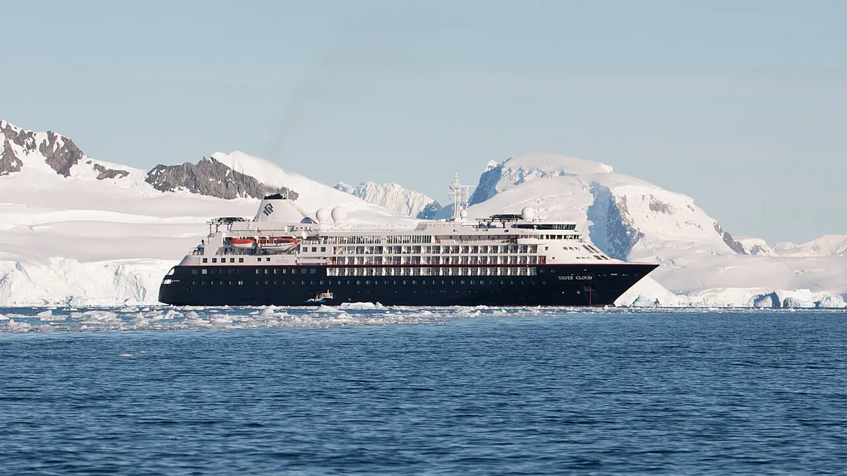 Silver Cloud cruise ship at sea or in port