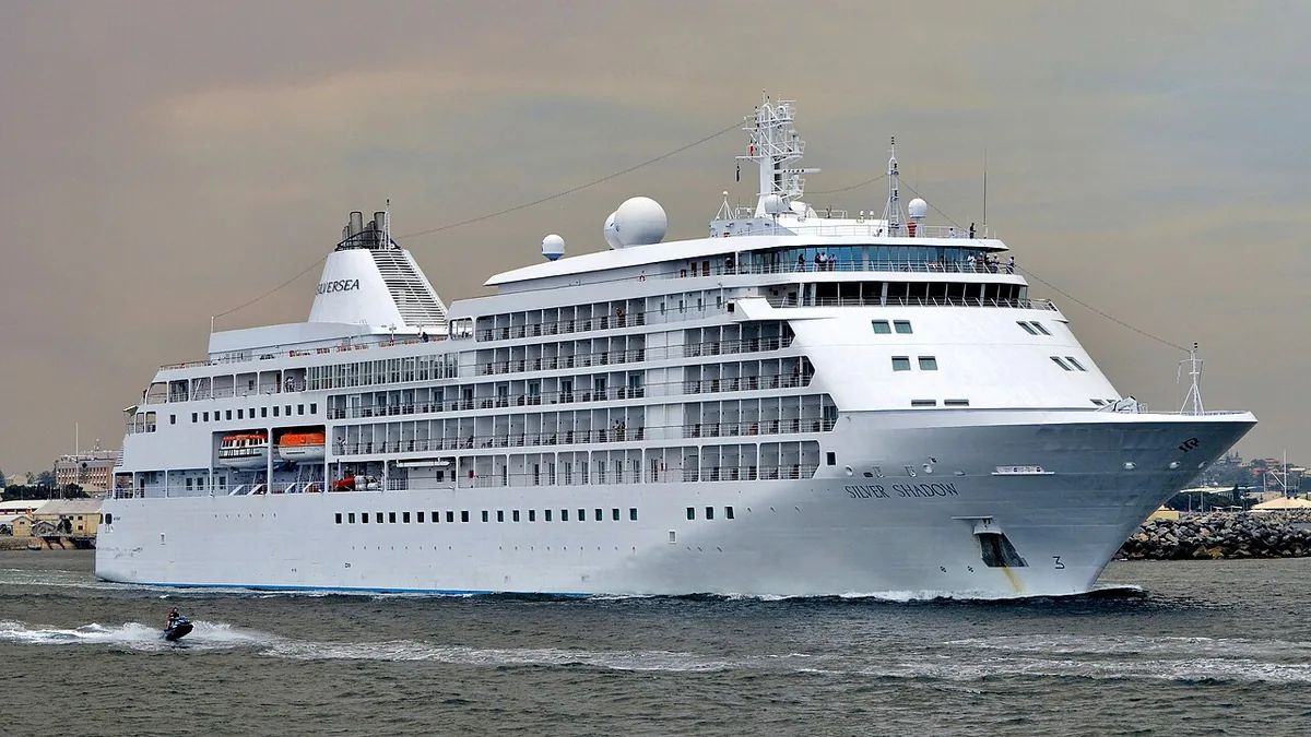 Silver Shadow cruise ship at sea or in port