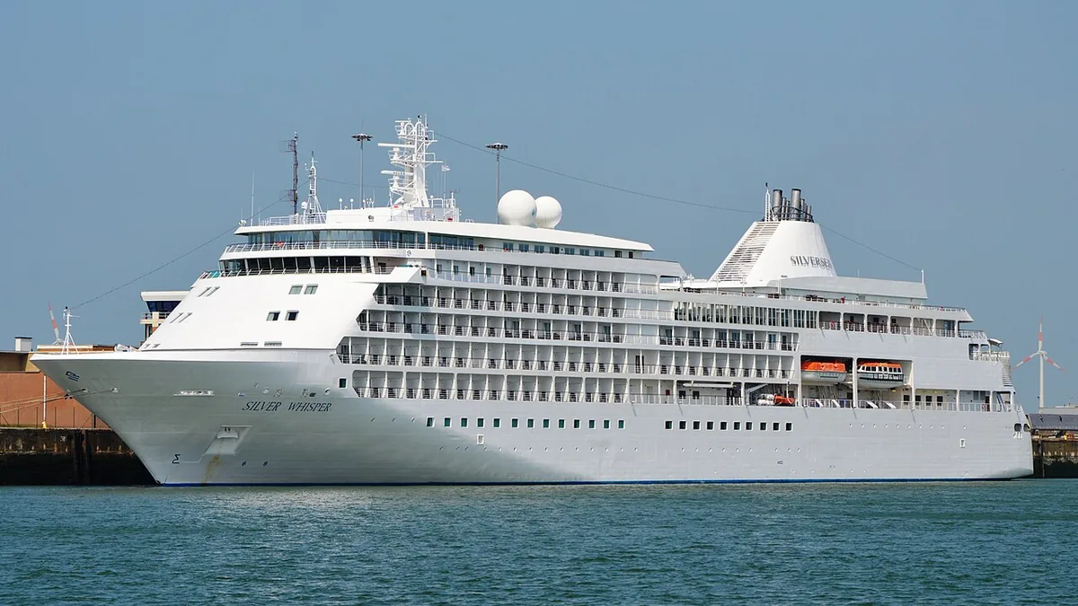 Silver Whisper cruise ship at sea or in port