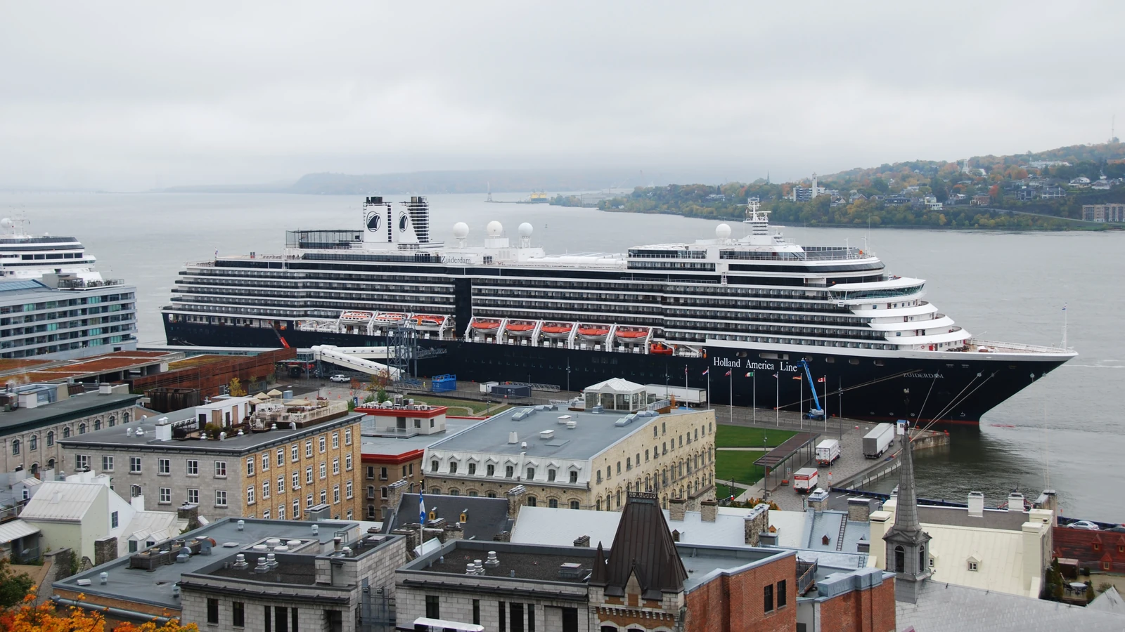 Zuiderdam Holland America cruise ship berthed at Quebec City